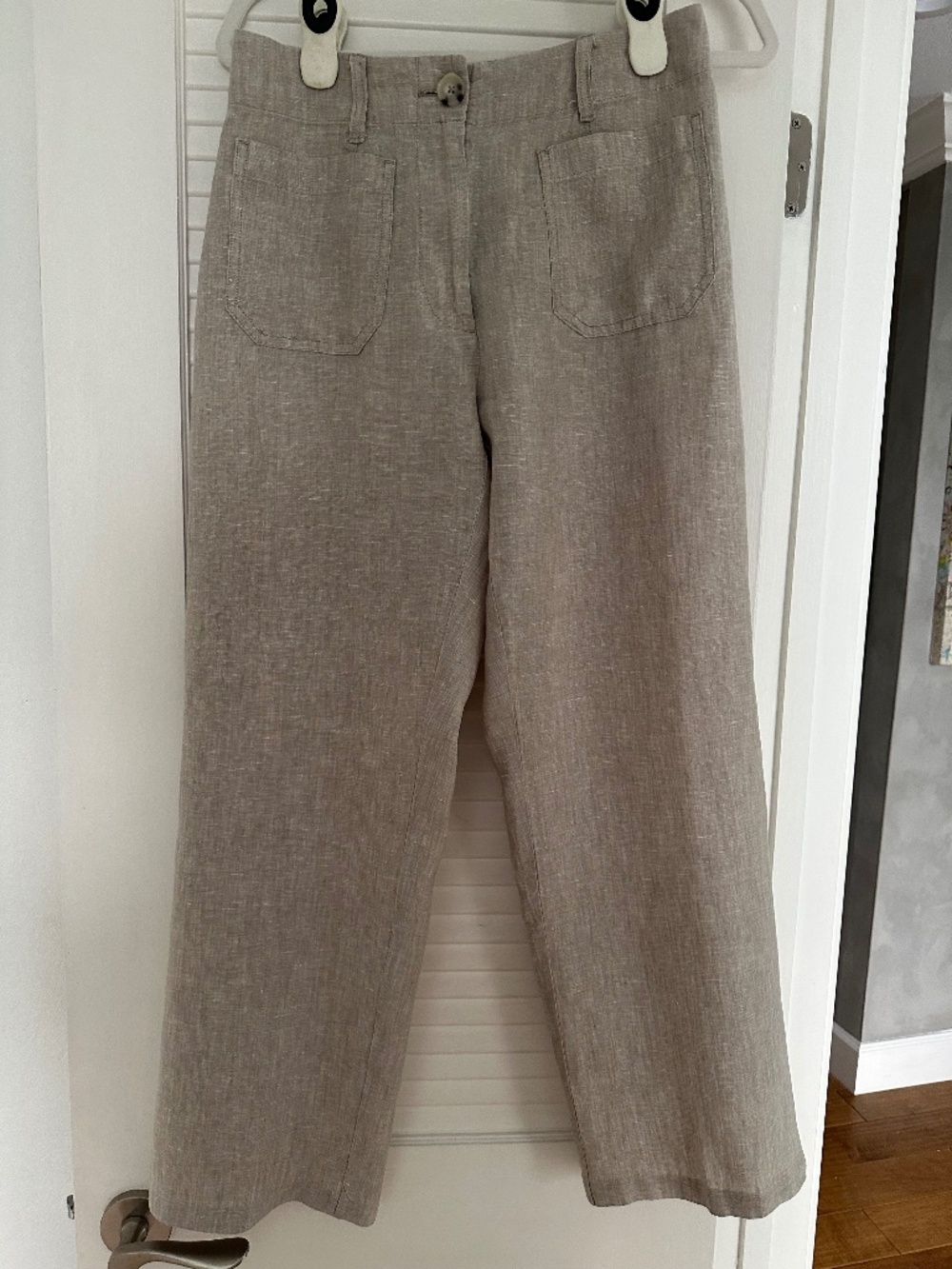 QUINCE LINEN 5 POCKET WIDE LEG PANTS SIZE 6